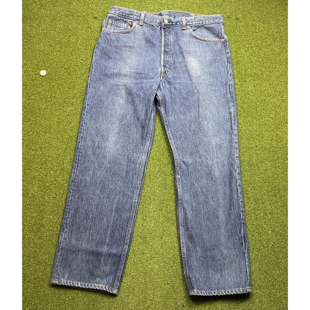 Vintage 90s Levis 501xx Jeans Mens 40x30 (38) Button Fly High Rise Mid Wash USA